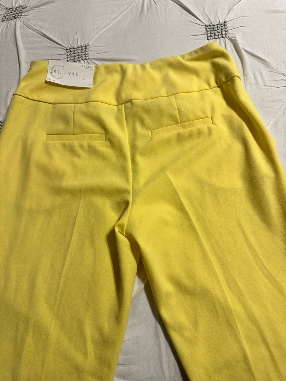 High-Waist Yellow Stretch Trousers